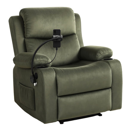 Artiss Recliner Chair Heated Massage Chair with Phone Holder Velvet