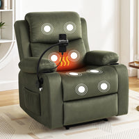 Artiss Recliner Chair Heated Massage Chair with Phone Holder Velvet