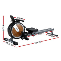 Everfit 16 Level Magnetic Rowing Machine for Home with App Connect Walnut