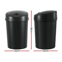 Devanti Sensor Bin Motion Rubbish Bins Kitchen Automatic Trash Can Black 9L