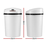 Devanti Sensor Bin Motion Rubbish Bins Kitchen Automatic Trash Can White 9L