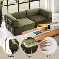 Artiss Convertible Folding Sofa Bed Green