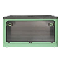 Storage Box Container Foldable Stackable 5 Sides Open Transparent 82L