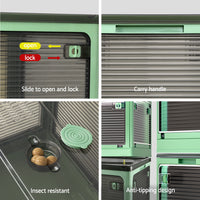 Storage Box Container Foldable Stackable 5 Sides Open Transparent 82L