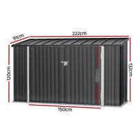 Giantz Garden Shed 2.22x0.91M Bike Sheds Outdoor Storage Tool Workshop House Shelter Double Door