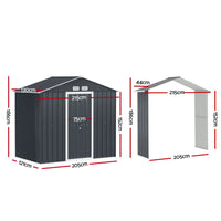 Garden Shed Outdoor Storage 2.15x1.74M Tool Workshop House w/Extension Kit