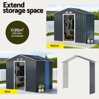 Garden Shed Outdoor Storage 2.15x1.74M Tool Workshop House w/Extension Kit