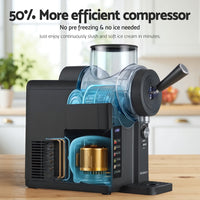 Devanti 2L Slushie Machine Ice Cream Maker Frozen Smoothies Milkshakes Black