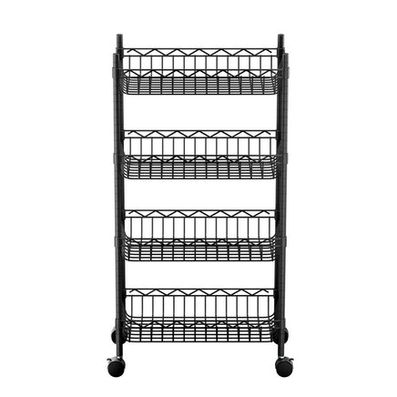 Artiss 4-Tier Shelving Unit Adjustable Garage Storage Kitchen Rack With Wheels