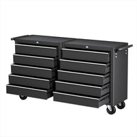 Giantz Tool Chest Trolley 10 Drawers Toolbox Storage Black