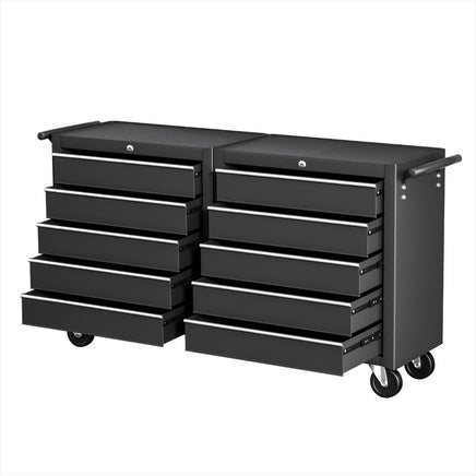 Giantz Tool Chest Trolley 10 Drawers Toolbox Storage Black