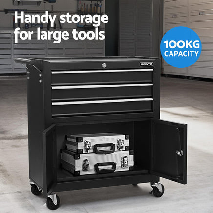 Giantz 13 Drawer Tool Box Cabinet Chest Toolbox Storage Garage Organiser Black