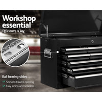 9 Drawer Tool Box Cabinet Chest Toolbox Storage Garage Organiser Black