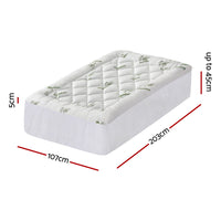 Giselle Mattress Topper 5cm Pillowtop toppers Bamboo King Single