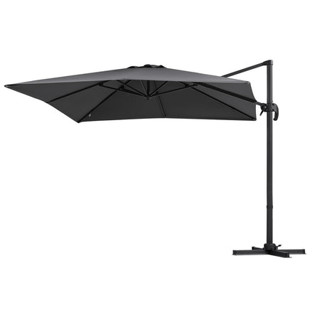 Instahut Outdoor Umbrella 3m Umbrellas Cantilever Stand Sun Roma 360 Degree Charcoal