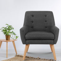 Artiss Armchair Linen Fabric Anne Charcoal
