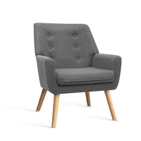 Artiss Armchair Linen Fabric Grey Charcoal