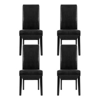 Artiss Dining Chairs Set of 2 Leather Parsons Chair Black