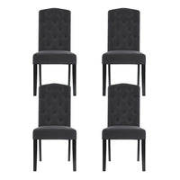 Artiss Dining Chairs Set of 4 Linen Parsons Chair Dark Grey
