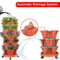 Hivvago 5-Tier Vertical Garden Planter – Stackable Indoor/Outdoor Pot with Base