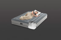 INTEX Queen Dura-Beam Standard Prestige Air Mattress 12" Queen w/ Built-In USB Electric Pump 64114