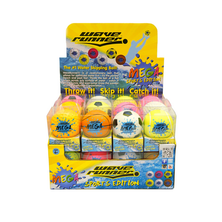 WAVE RUNNER MEGA SPORT BALL 9CM ASST - WR800B-SPT�