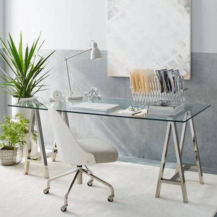 Stainless Steel & Glass Venus Office Desk Table