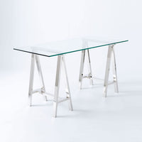 Stainless Steel & Glass Venus Office Desk Table