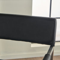 Rocklin Steel & Bonded Leather Director chair Armchair in Black