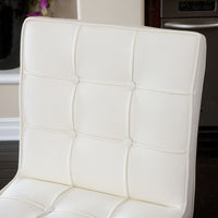 Pandora Bonded Leather & Steel Bar Stool in White