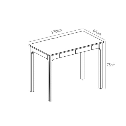 Mitch Solid Wood Study Desk /Rubberwood/Minimal Assembly/White