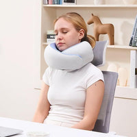 Travel Pillows for Airplanes,Memory Foam Neck Pillow for Traveling,Smooth & Cooling Fabric Plane Pillow for Long Flight,Ideal for Travels,Airplanes,Offices,Cars (Gray, Standard-Broad Fit)