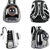 Pet Space Capsule Backpack, Small Medium Cat Puppy Dog Carrier, Transparent Breathable Heat Proof, Pet Carrier for Travel Hiking Walking Camping, Grey