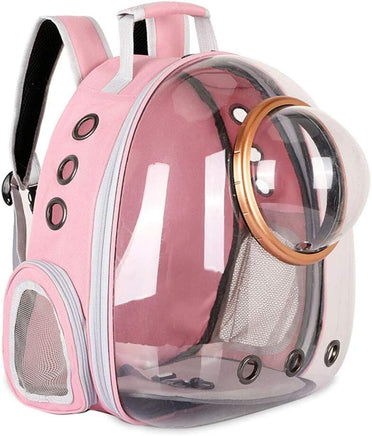 Pet Space Capsule Backpack, Small Medium Cat Puppy Dog Carrier, Transparent Breathable Heat Proof, Pet Carrier for Travel Hiking Walking Camping, Grey
