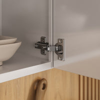 White Flat Pack DIY Steel Kitchen Wall Cabinet with 3 Doors + 2 Shelves - Renova