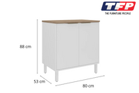 Base Kitchen Steel Cabinet/Cupboard with 2 Doors - Renova White Flat Pack DIY