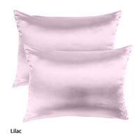 Royal Comfort Mulberry Soft Silk Hypoallergenic Pillowcase Twin Pack 51 x 76cm - Lilac