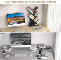 CARLA HOME 5-Tier Tree Bookshelf Storage Rack for Home Office or Bedroom (Black)