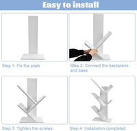 CARLA HOME 5-Tier Tree Bookshelf Storage Rack for Home Office or Bedroom (White)