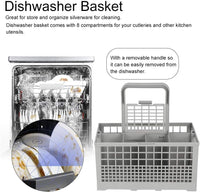 CARLA HOME 8 Slot Universal Dishwasher Cutlery Basket with Handle and Lid which Fits Most Brands (240mm X 135mm X 122mm)