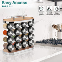 CARLA HOME 20-Jar Spice Rack Organizer Storage for Kitchen Countertop or Cabinet