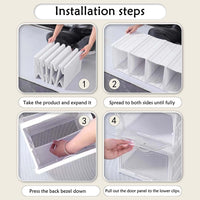 CARLA HOME 6-Tier Stackable Shoe Storage Box Organizer with Clear Door for Closet, Entryway or Cabinet