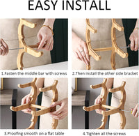 CARLA HOME 2-Tier Ceramic Fruit Bowl Basket with Bamboo Stand for Kitchen Counter, Snack Tray, Dessert Server & Vegetable Storage Rack