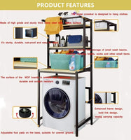 CARLA HOME 3-Tier Over Washing Machine Storage Rack Laundry Shelf Organizer for Bathroom or Toilet (Black)