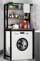 CARLA HOME 3-Tier Over Washing Machine Storage Rack Laundry Shelf Organizer for Bathroom or Toilet (Black)