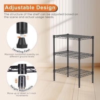 CARLA HOME 3-Tier Adjustable Metal Storage Shelves Wire Rack Organizer for Kitchen, Pantry, Bathroom or Laundry Room (60cm W x 35cm D x 103cm H)