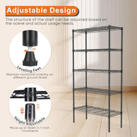 CARLA HOME 5-Tier Adjustable Metal Storage Shelves Wire Rack Organizer for Kitchen, Pantry, Bathroom or Laundry Room (60cm W x 40cm D x 176cm H)