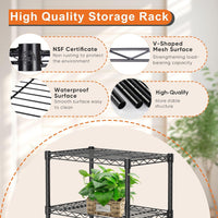 CARLA HOME 5-Tier Adjustable Metal Storage Shelves Wire Rack Organizer for Kitchen, Pantry, Bathroom or Laundry Room (60cm W x 40cm D x 176cm H)