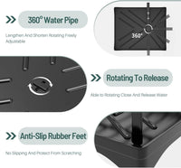 CARLA HOME 2-Tier Large Dish Drying Rack with Drainboard, Utensil Holder, Glass Hooks & Cutlery Storage (Black)