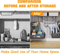 CARLA HOME 2 Pack Under Sink Organiser with Sliding Drawers for Kitchen & Bathroom